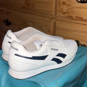 Reebok Classic White and Navy Sneakers